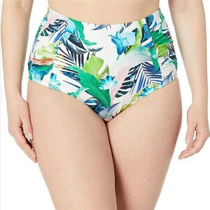 La Blanca 22W Tummy Control Highrise Tropical Bikini Bottom Separate NWT
